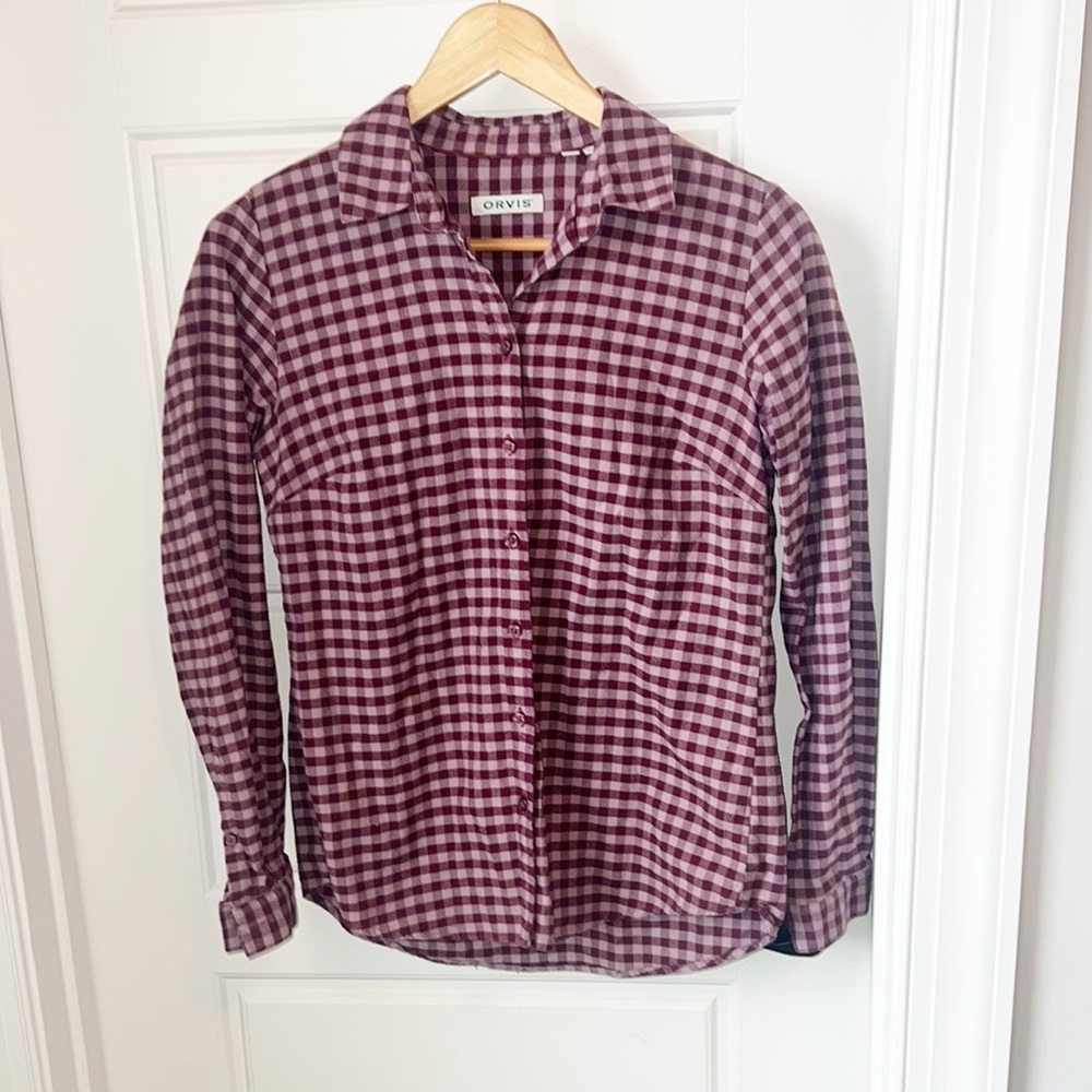 Orvis Women’s Burgundy Checkered Shirt